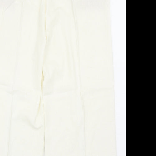 Marks Womens Ivory Linen Capri Trousers Size 18 Regular Zip