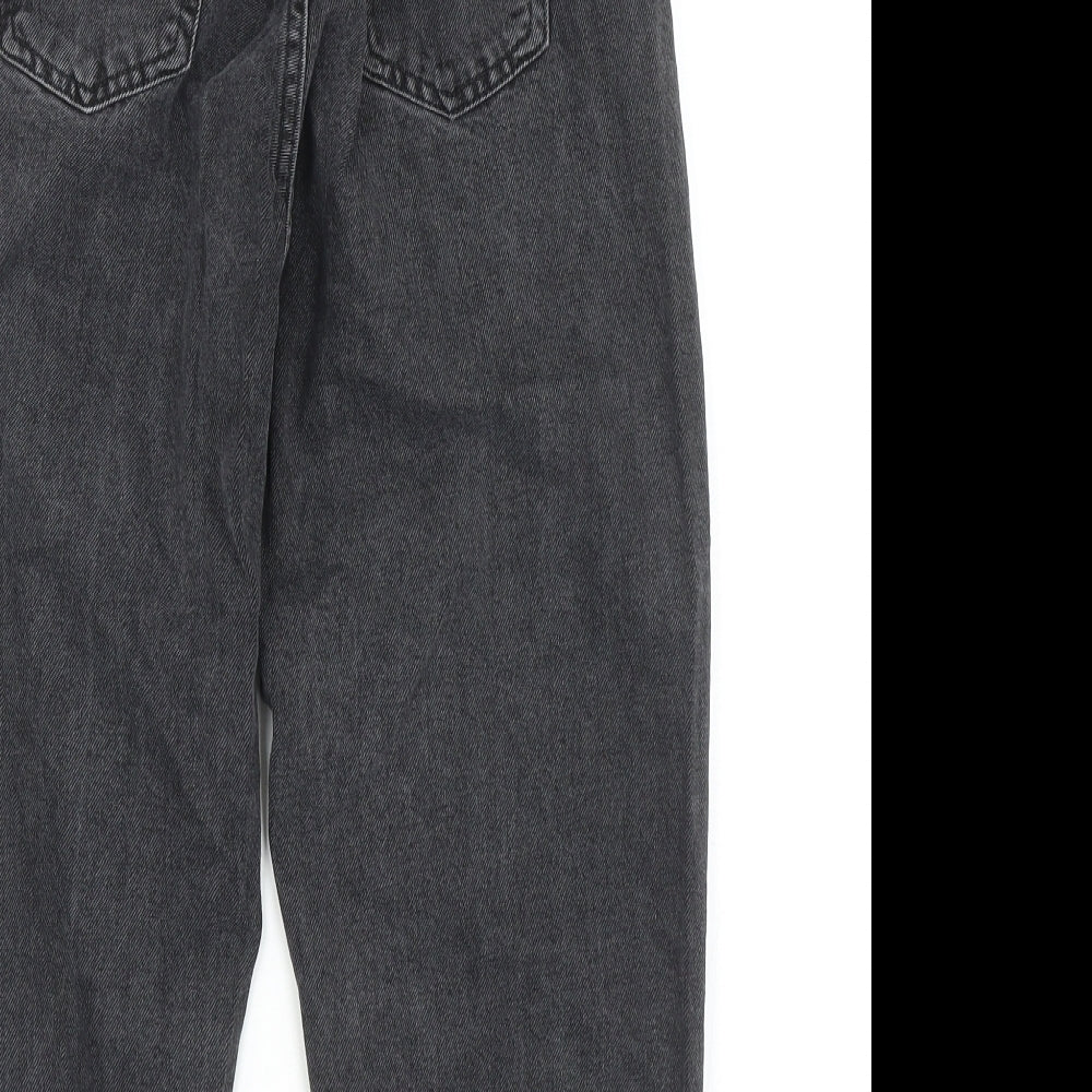 Denim & Co. Girls Grey Cotton Tapered Jeans Size 9-10 Years Regular Drawstring