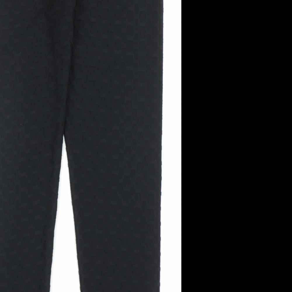PEP&CO Womens Black Geometric Polyester Jogger Leggings Size 14