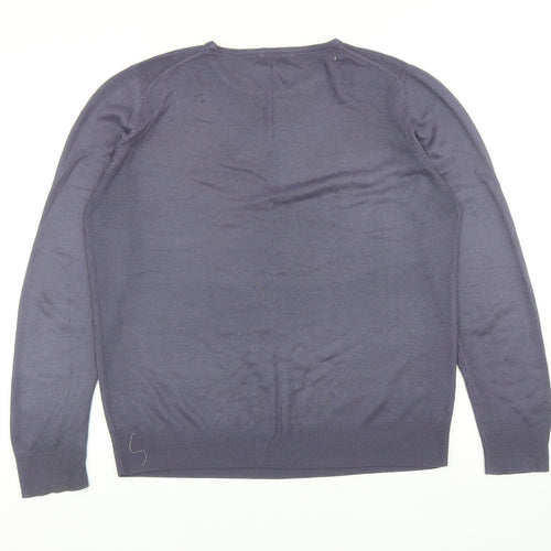 Marks and Spencer Womens Blue Scoop Neck Acrylic Pullover Jumper Size 14