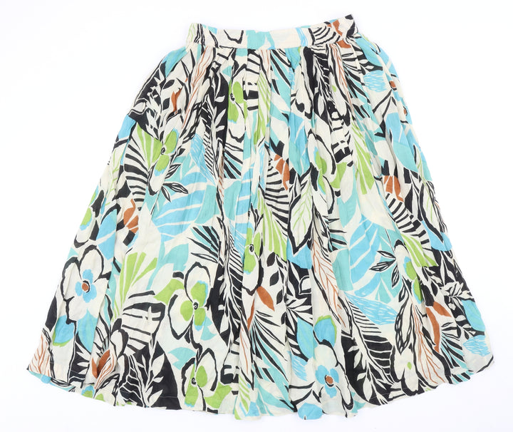 Adini Womens Multicoloured Geometric Viscose Pleated Skirt One Size