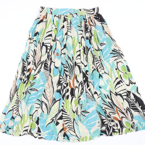 Adini Womens Multicoloured Geometric Viscose Pleated Skirt One Size