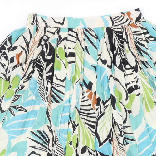 Adini Womens Multicoloured Geometric Viscose Pleated Skirt One Size