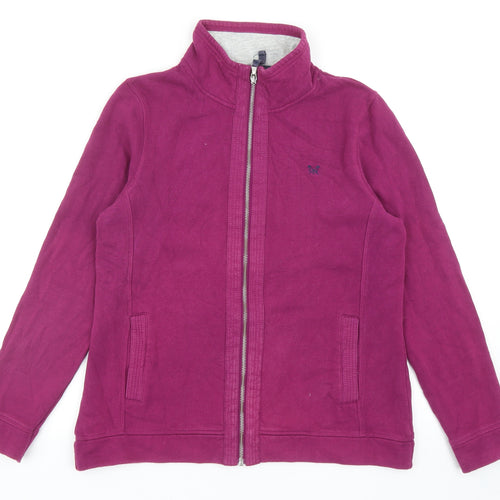 Crew Clothing Womens Purple Cotton Full Zip Sweatshirt Size 10 Zip
