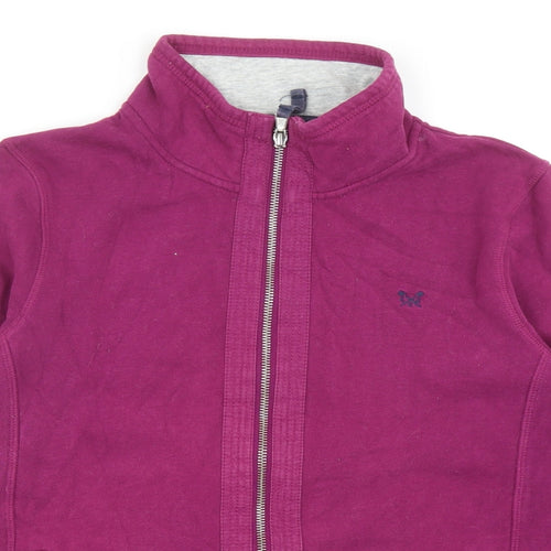 Crew Clothing Womens Purple Cotton Full Zip Sweatshirt Size 10 Zip