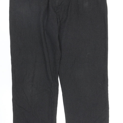 George Mens Grey Polyacrylate Fibre Chino Trousers Size 38 in L33 in Regular Zip