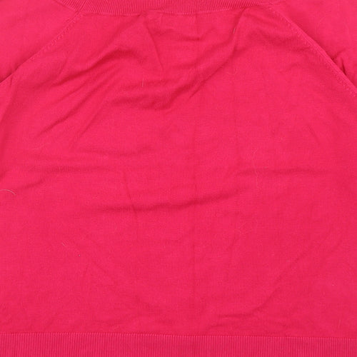 M&Co Womens Pink Boat Neck Viscose Pullover Jumper Size 18