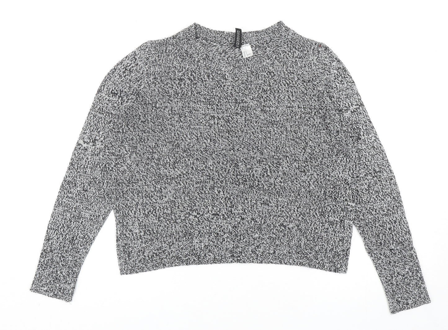 Divided by H&M Womens Grey Scoop Neck Acrylic Pullover Jumper Size S