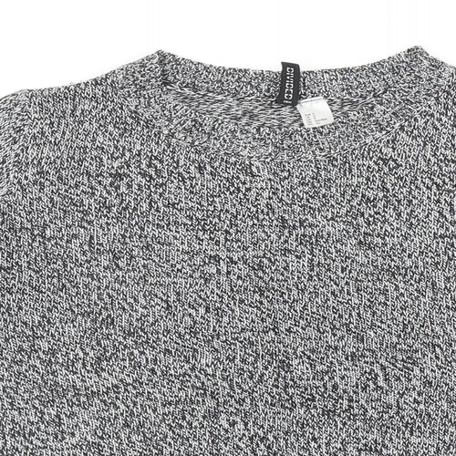 Divided by H&M Womens Grey Scoop Neck Acrylic Pullover Jumper Size S