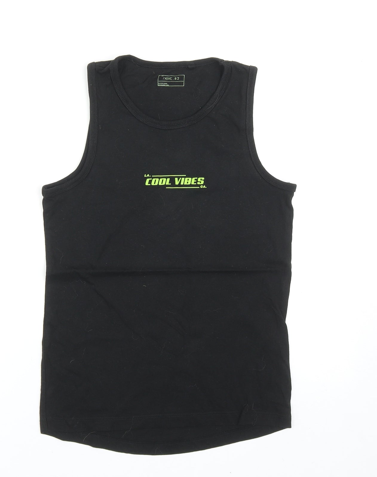 NEXT Boys Black Cotton Basic Tank Size 10 Years Scoop Neck Pullover - Cool Vibes