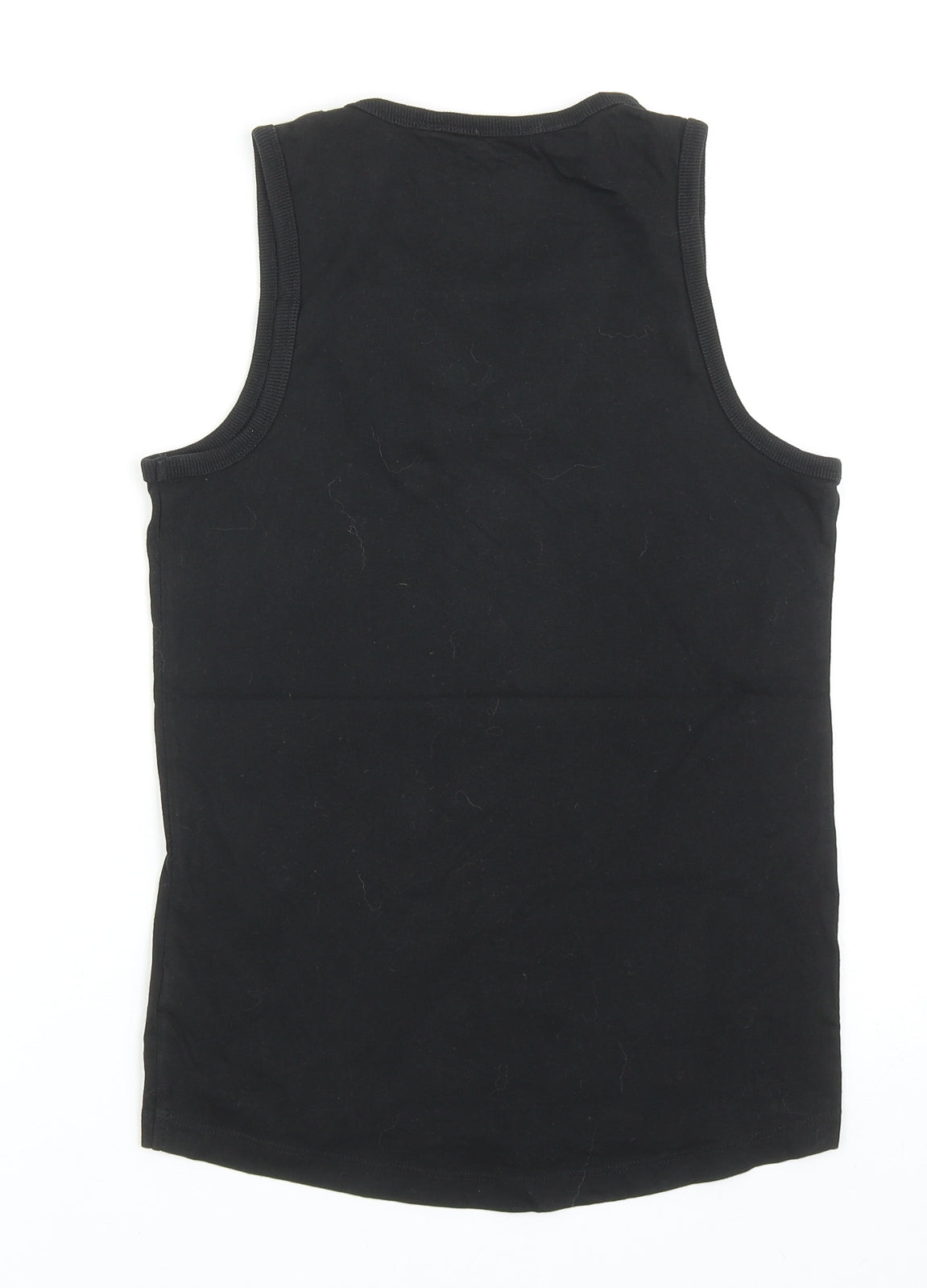 NEXT Boys Black Cotton Basic Tank Size 10 Years Scoop Neck Pullover - Cool Vibes