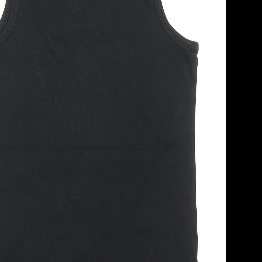 NEXT Boys Black Cotton Basic Tank Size 10 Years Scoop Neck Pullover - Cool Vibes