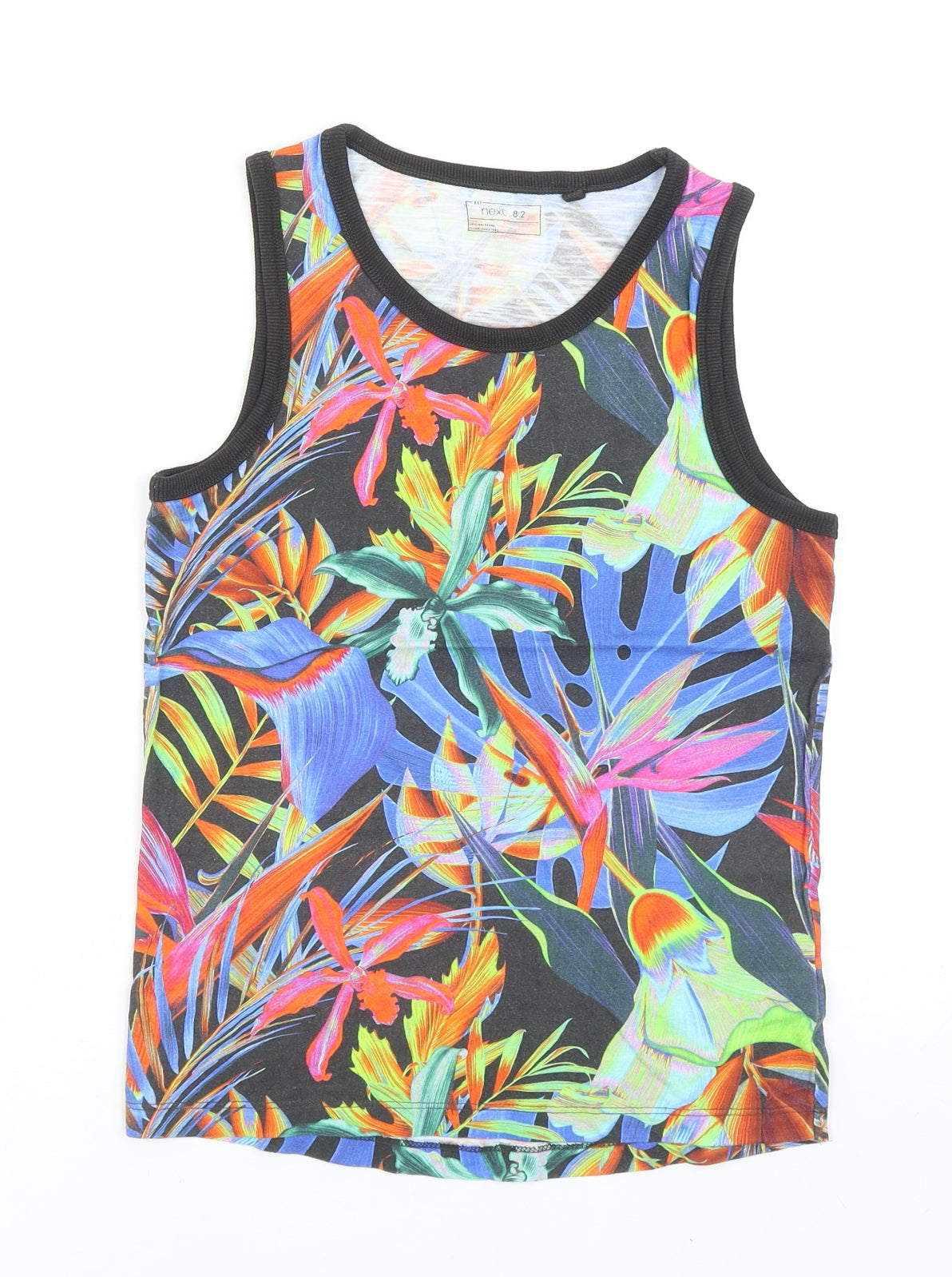NEXT Boys Multicoloured Geometric Cotton Basic Tank Size 10 Years Scoop Neck Pullover