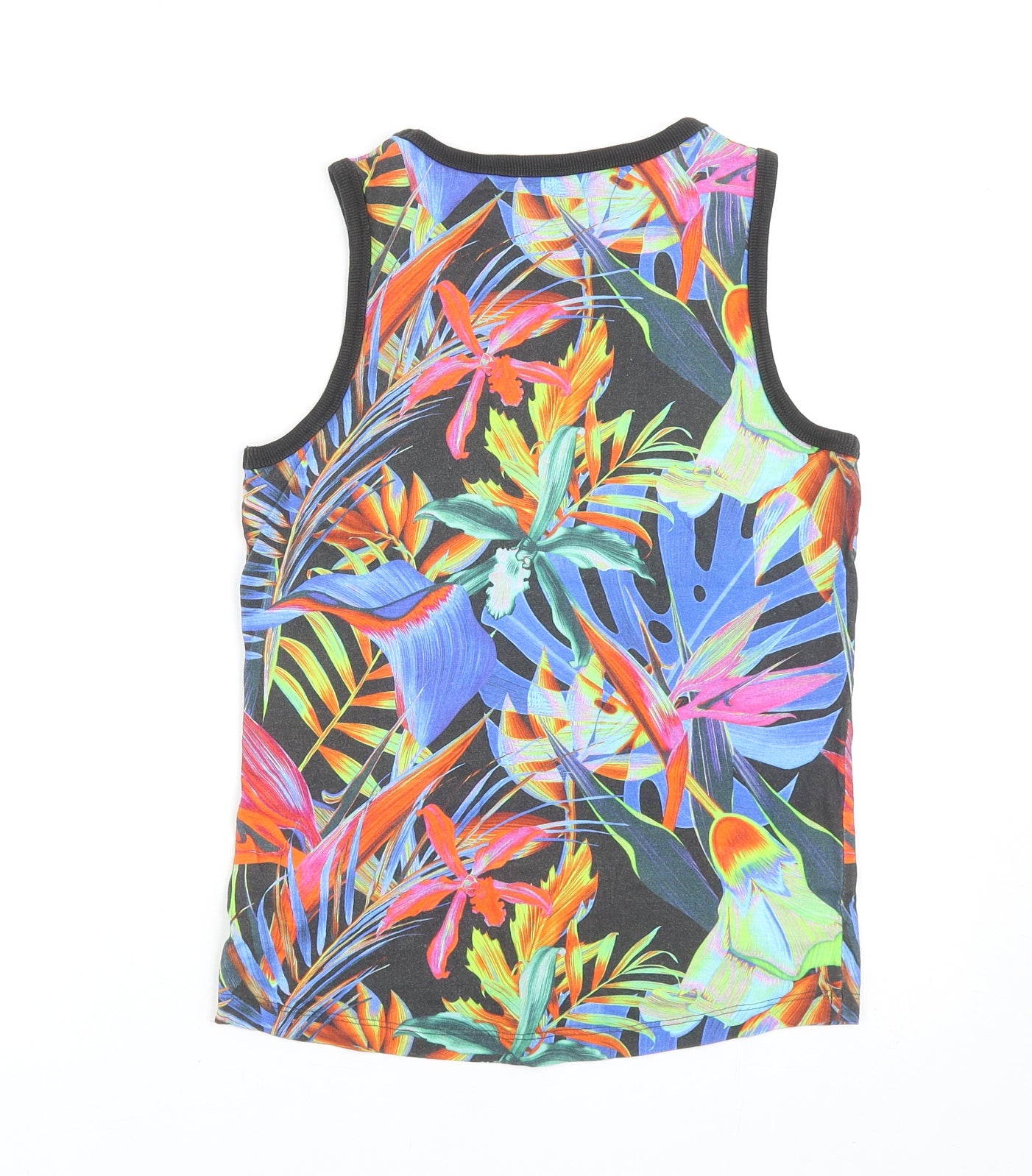 NEXT Boys Multicoloured Geometric Cotton Basic Tank Size 10 Years Scoop Neck Pullover