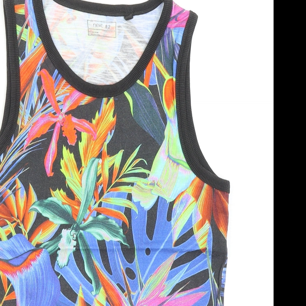 NEXT Boys Multicoloured Geometric Cotton Basic Tank Size 10 Years Scoop Neck Pullover