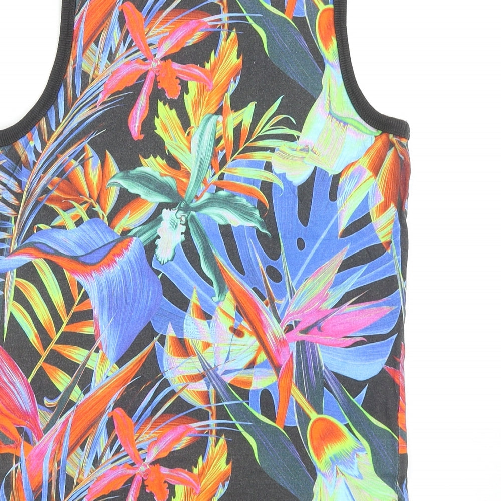 NEXT Boys Multicoloured Geometric Cotton Basic Tank Size 10 Years Scoop Neck Pullover