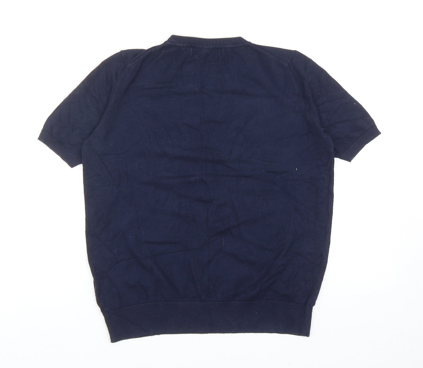 Marks and Spencer Womens Blue Round Neck Viscose Pullover Jumper Size 10
