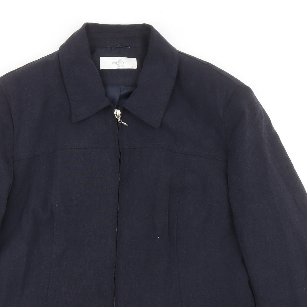 Wallis Womens Blue Jacket Size 12 Zip