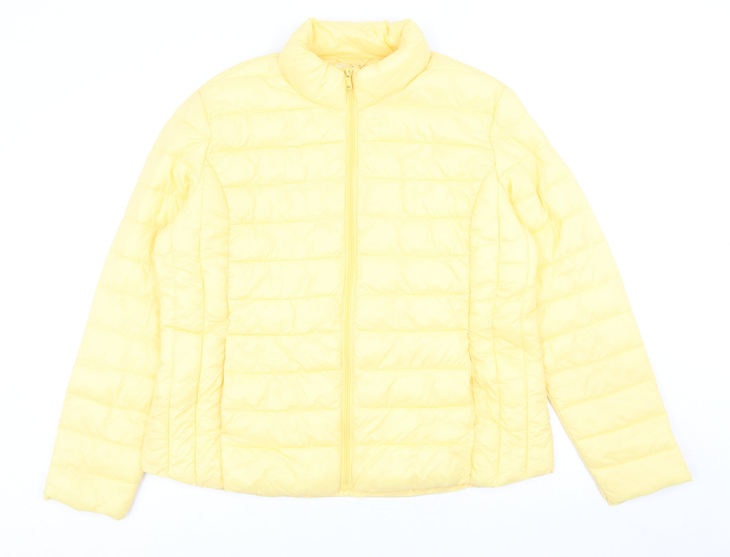 Primark Womens Yellow Quilted Jacket Size XL Zip