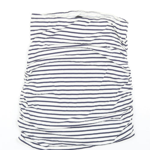 Dorothy Perkins Womens Blue Striped Cotton Basic Tank Size 12 Off the Shoulder