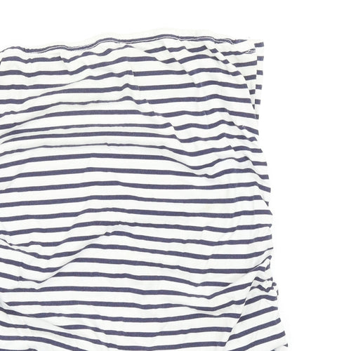 Dorothy Perkins Womens Blue Striped Cotton Basic Tank Size 12 Off the Shoulder