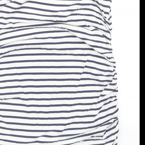 Dorothy Perkins Womens Blue Striped Cotton Basic Tank Size 12 Off the Shoulder