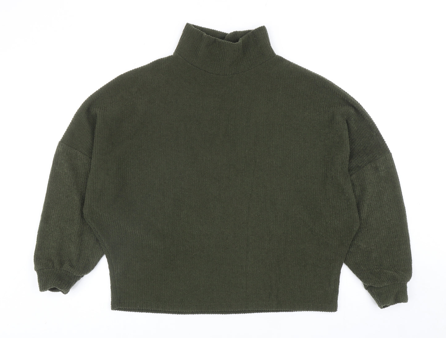 River Island Womens Green High Neck Polyester Pullover Jumper Size XS