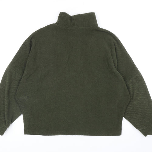 River Island Womens Green High Neck Polyester Pullover Jumper Size XS