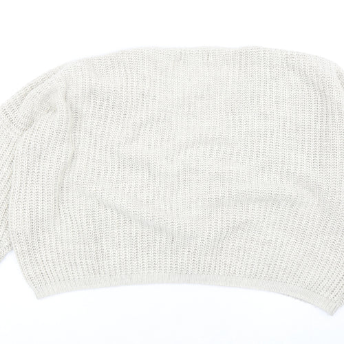 Luisa Ricci Womens Beige V-Neck Acrylic Pullover Jumper Size S - Tie Front Detail