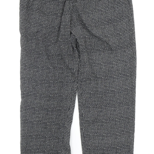 H&M Womens Black Geometric Polyester Jogger Trousers Size 10 Regular