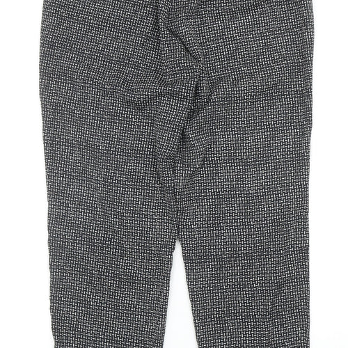 H&M Womens Black Geometric Polyester Jogger Trousers Size 10 Regular