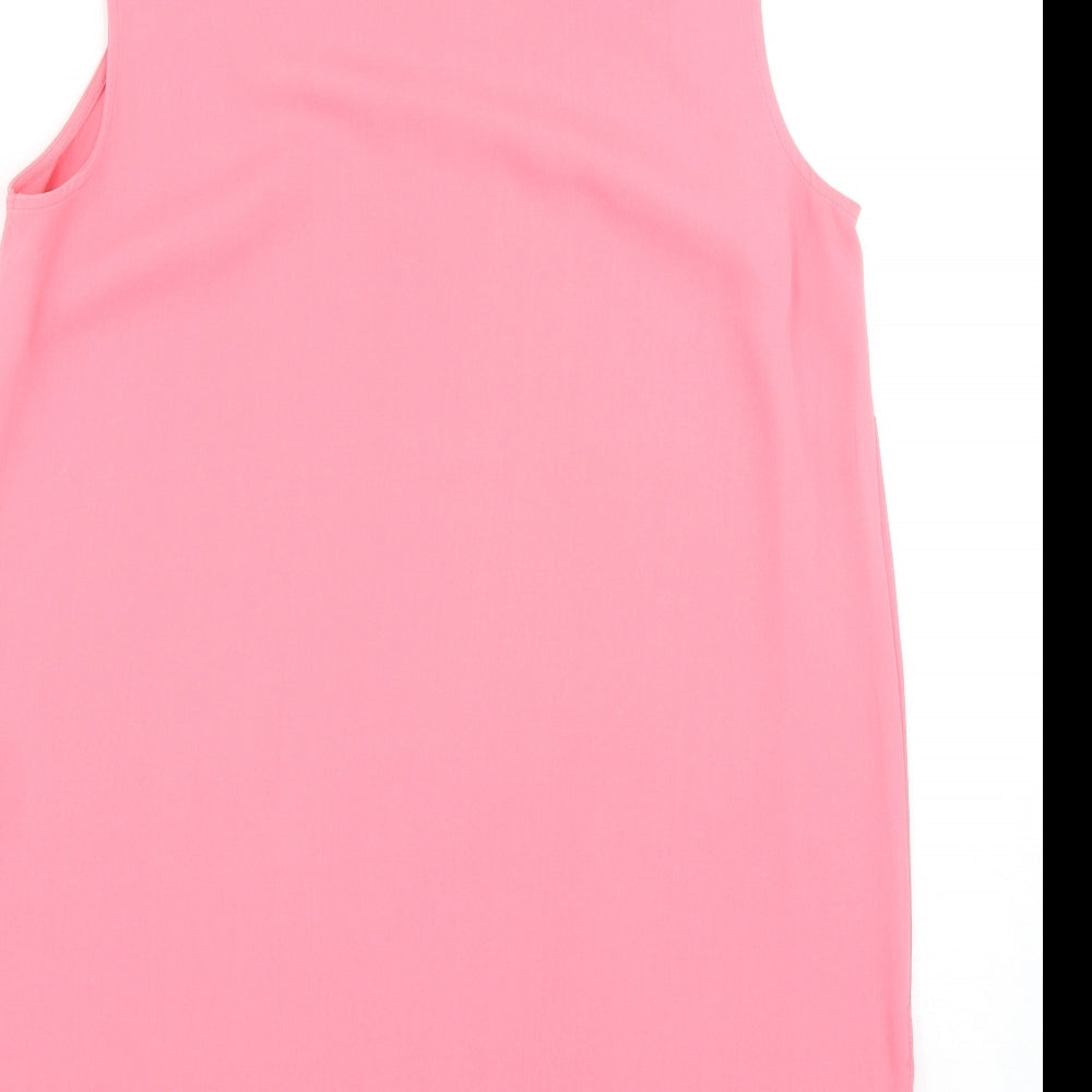 F&F Womens Pink Polyester Basic Tank Size 12 Mock Neck