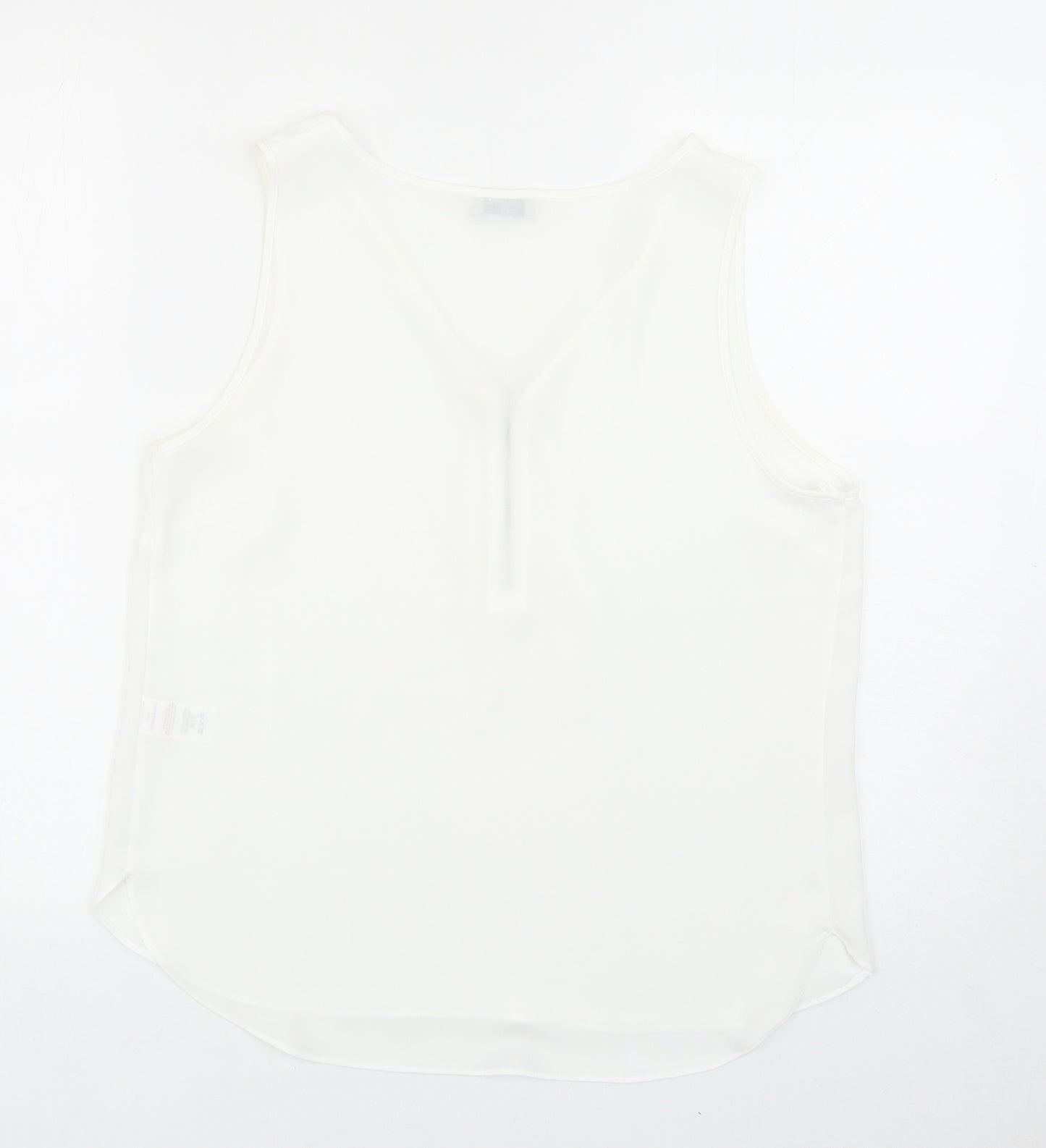 papaya Womens White Polyester Basic Tank Size 12 V-Neck