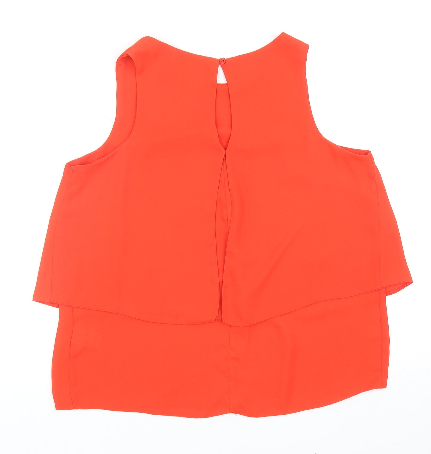 F&F Womens Red Polyester Basic Blouse Size 12 Round Neck