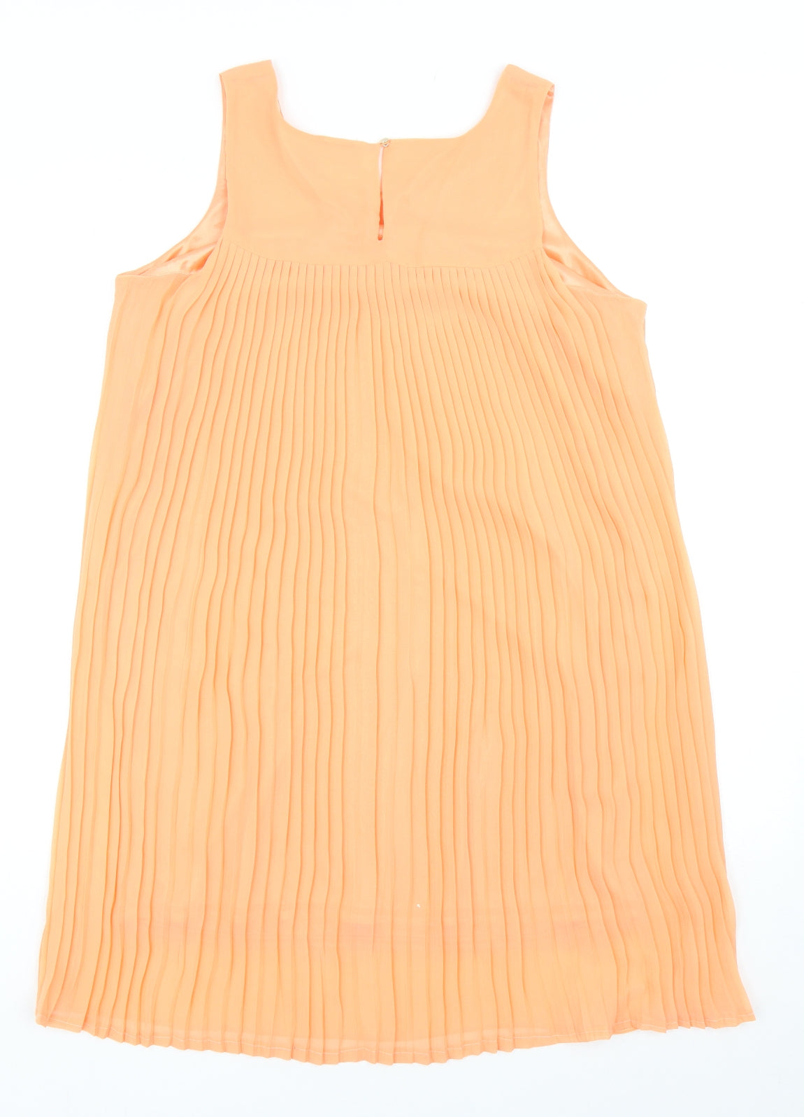 VERO MODA Womens Orange Polyester Tank Dress Size M Round Neck Button