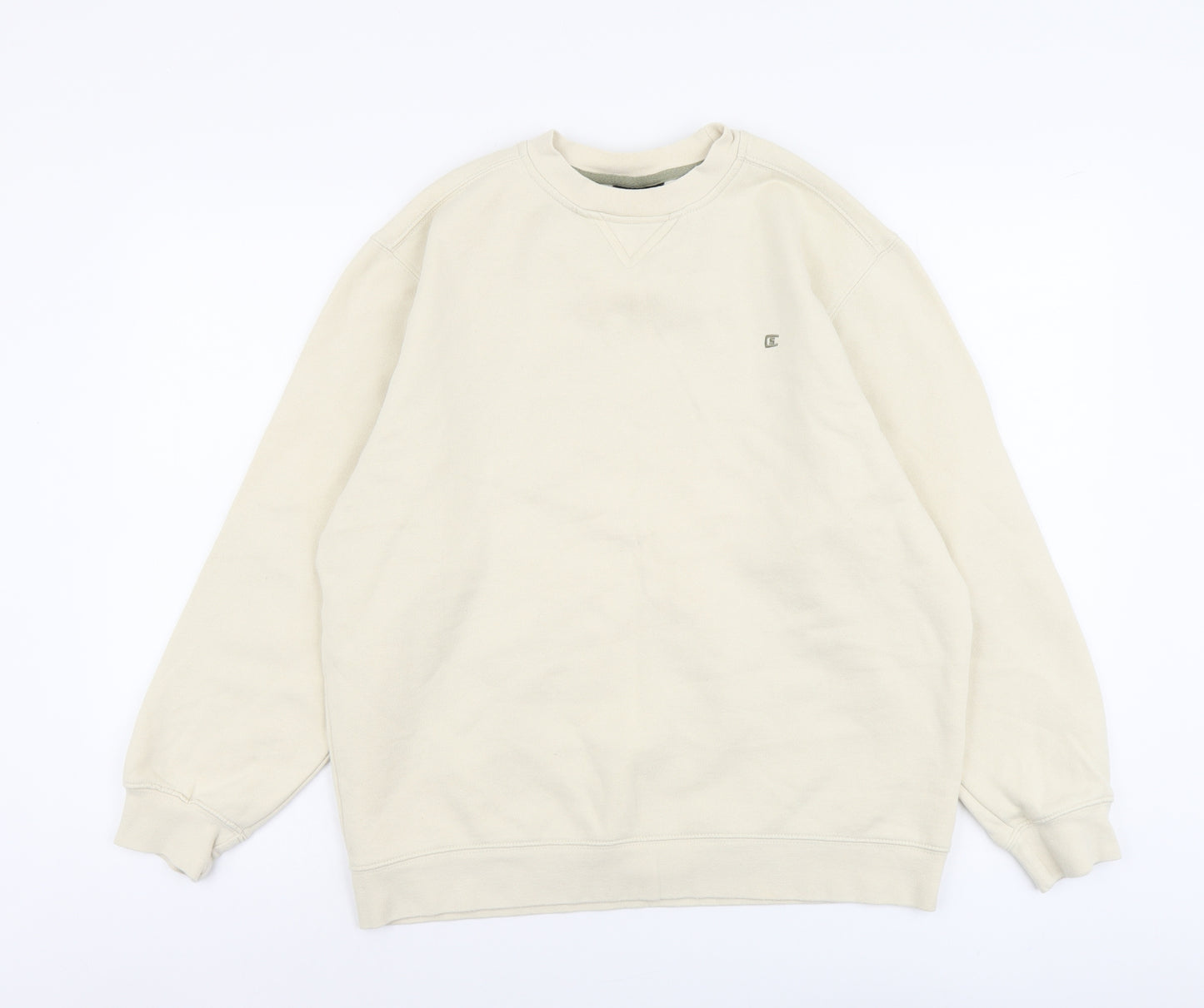Cedar Wood State Mens Beige Cotton Pullover Sweatshirt Size M