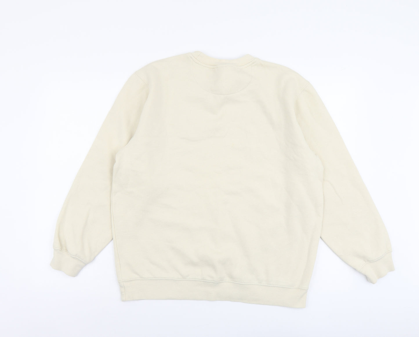 Cedar Wood State Mens Beige Cotton Pullover Sweatshirt Size M
