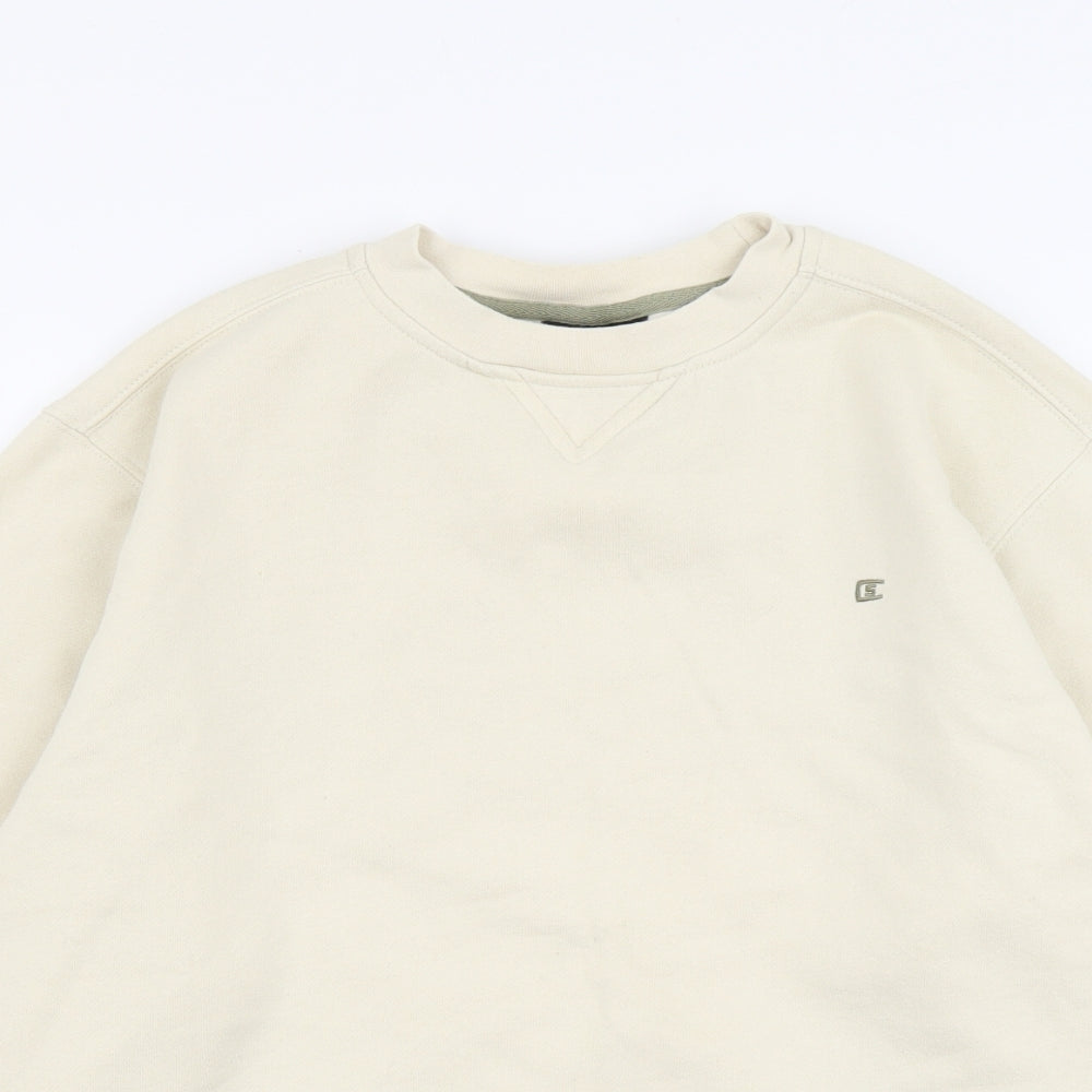 Cedar Wood State Mens Beige Cotton Pullover Sweatshirt Size M
