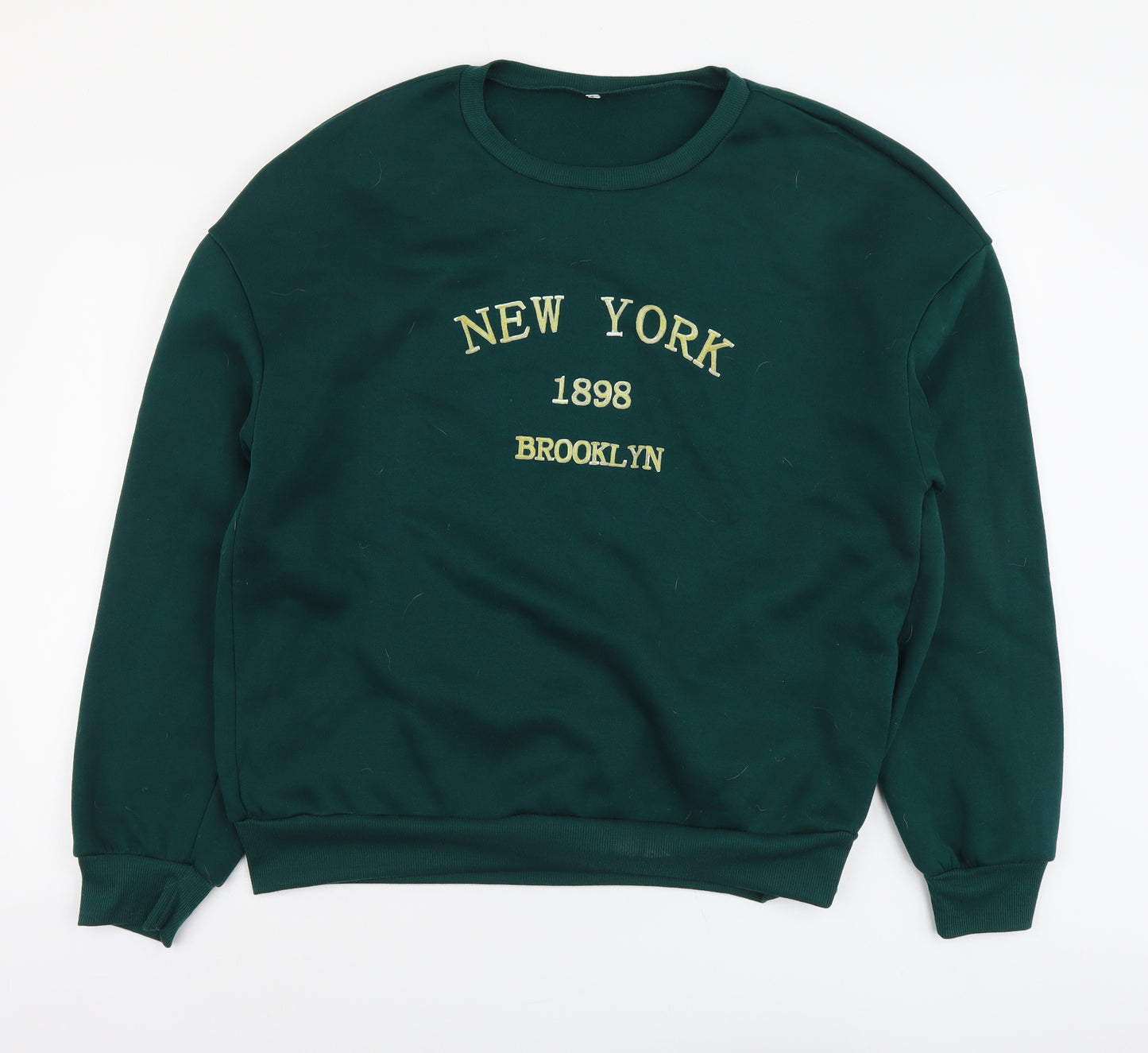 SheIn Mens Green Polyester Pullover Sweatshirt Size L - New York Brooklyn