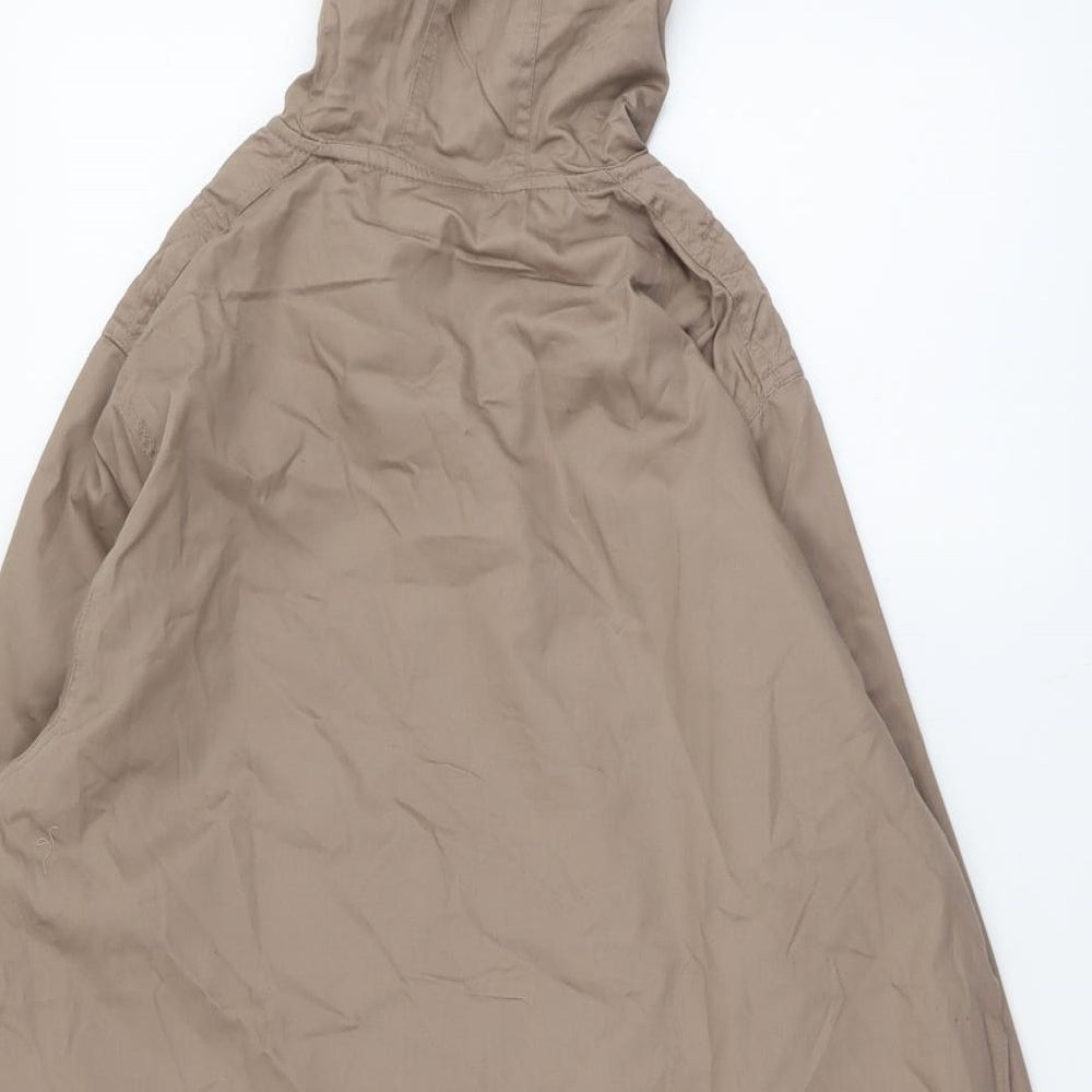 Cotton Traders Womens Brown Rain Coat Jacket Size M Zip