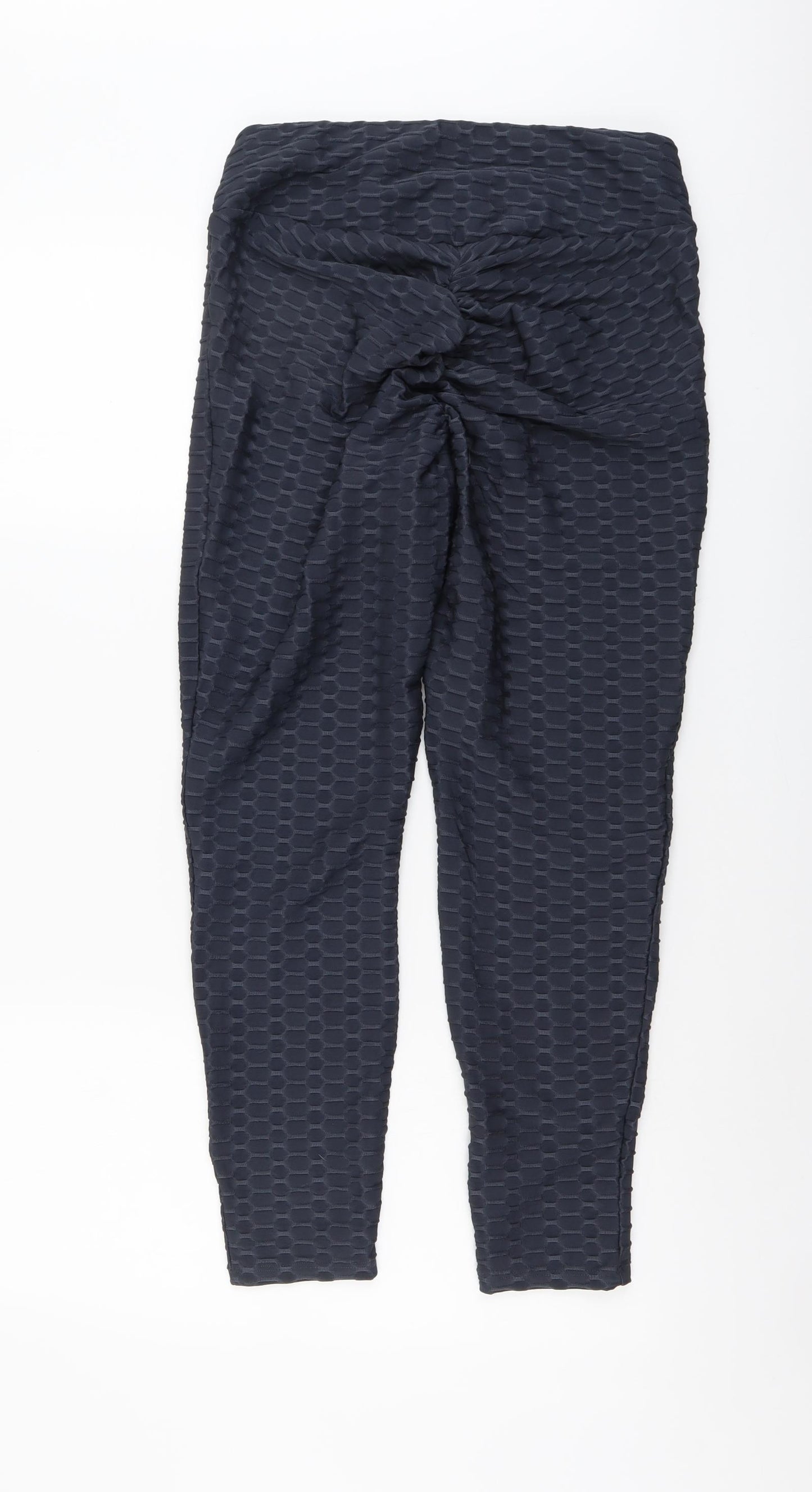 Souluxe Womens Blue Geometric Polyester Compression Leggings Size 12 L26 in Regular