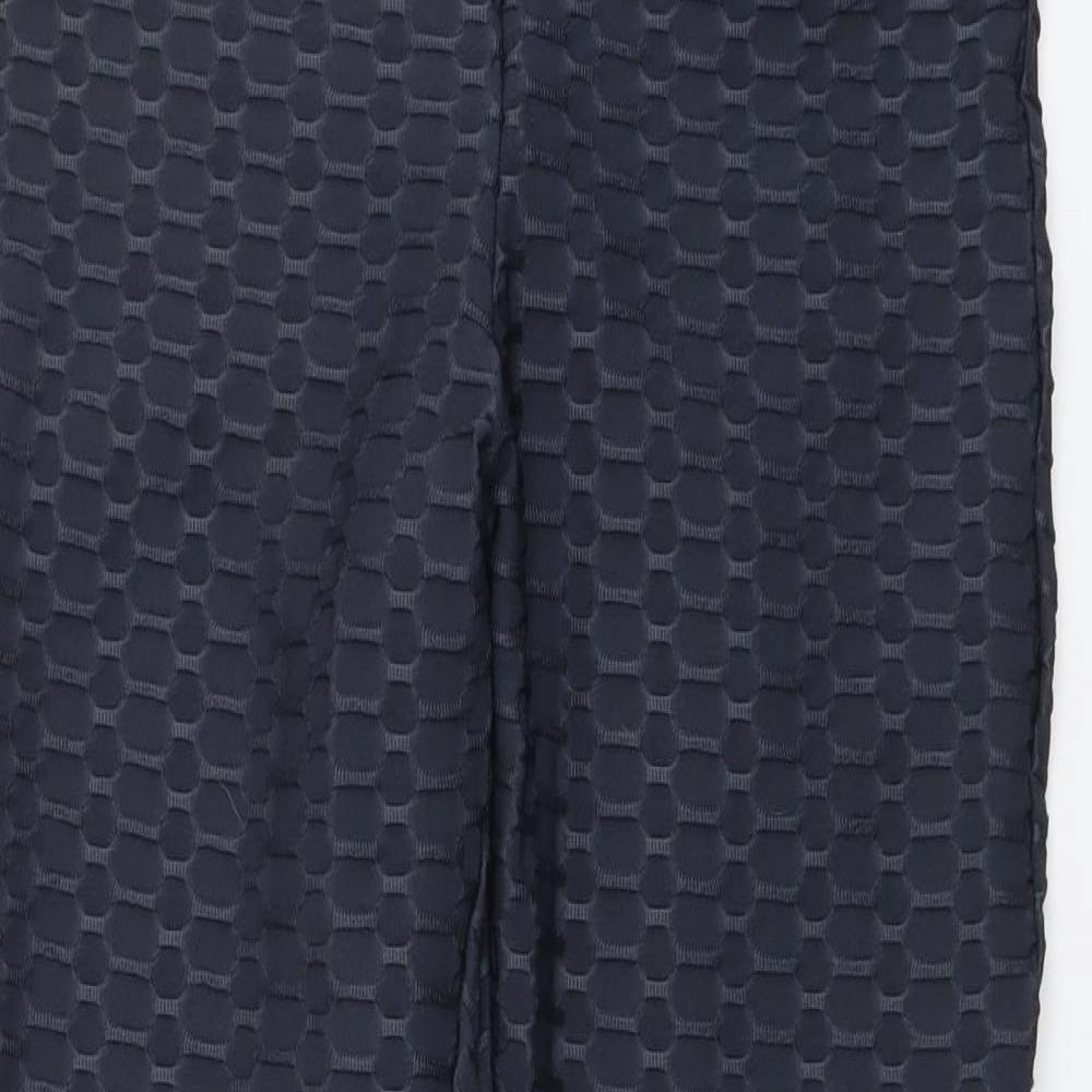 Souluxe Womens Blue Geometric Polyester Compression Leggings Size 12 L26 in Regular