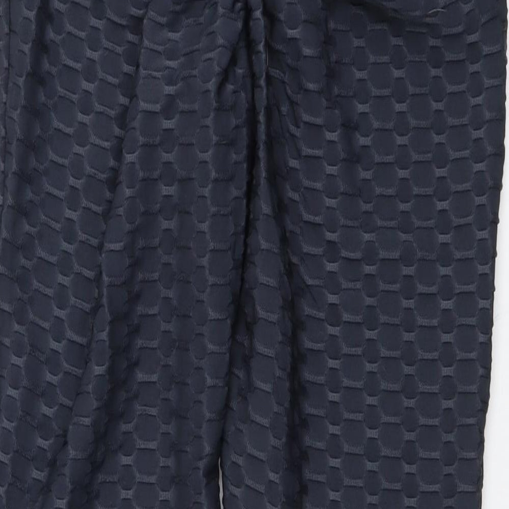 Souluxe Womens Blue Geometric Polyester Compression Leggings Size 12 L26 in Regular