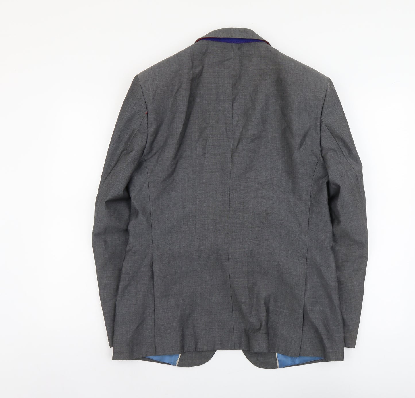 Alfred Brown Mens Grey Polyester Jacket Blazer Size S