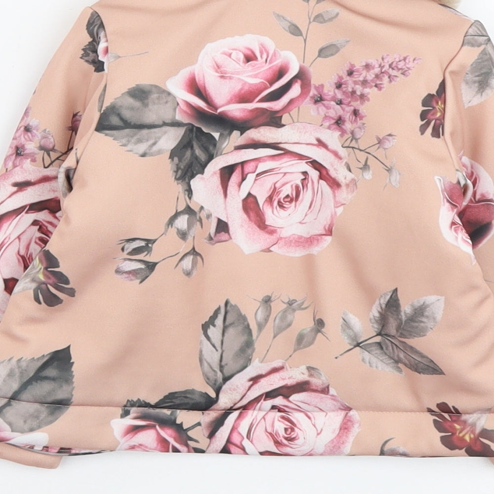 Firetrap Girls Pink Floral Pea Coat Coat Size 12-18 Months Snap