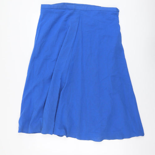 Enigma Womens Blue Cotton Flare Skirt Size 38 in Zip