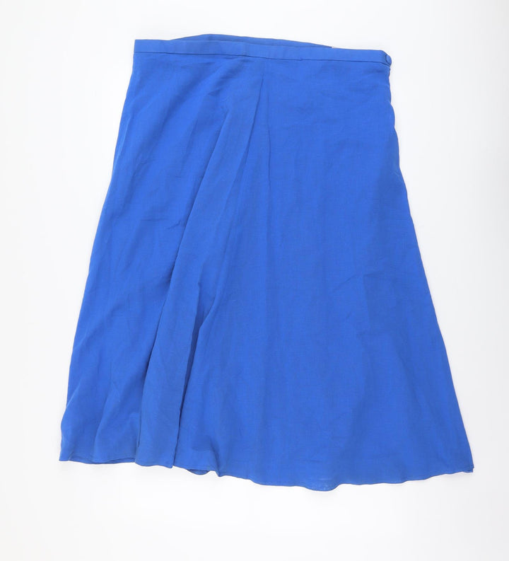 Enigma Womens Blue Cotton Flare Skirt Size 38 in Zip