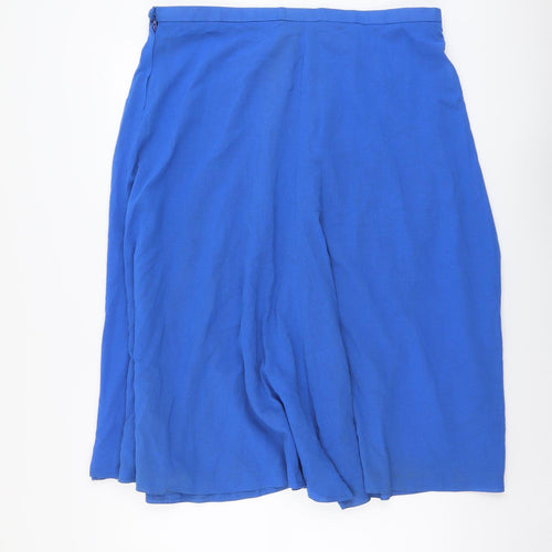 Enigma Womens Blue Cotton Flare Skirt Size 38 in Zip