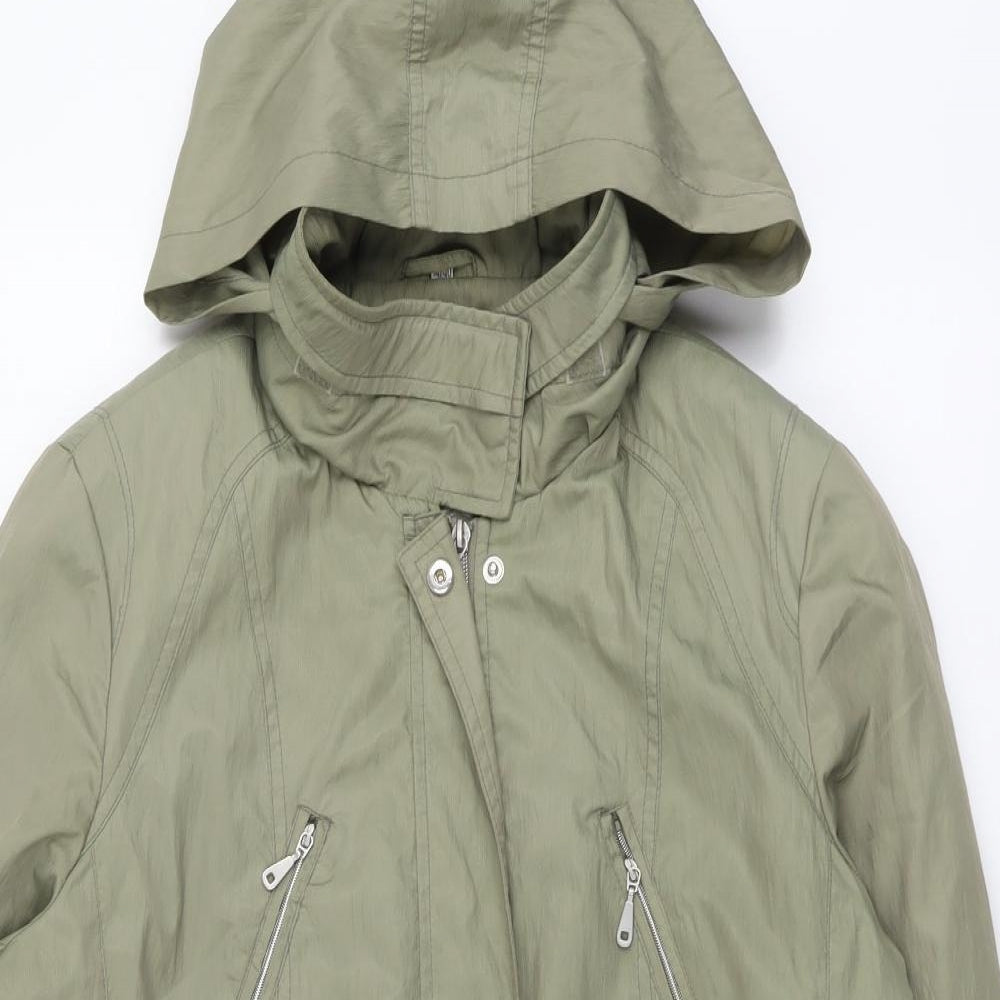 Klass Womens Green Parka Coat Size 14 Zip