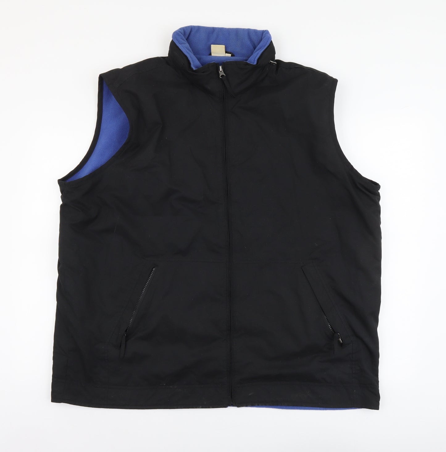 Cotton Traders Mens Black Gilet Jacket Size 2XL Zip